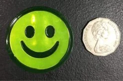 Yellow/Green Reflective Smiley Sew On Patch — Inacoma