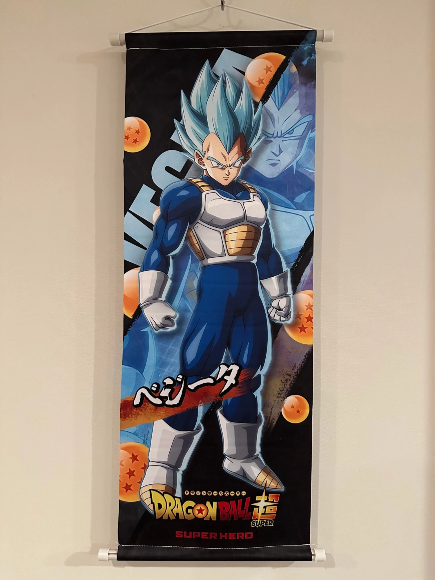 DRAGON BALL SUPER SUPER SAIYAN VEGETA GOD - TEXTILE SCROLL POSTERS — Inacoma 3 DRAGON BALL SUPER SUPER SAIYAN VEGETA GOD - TEXTILE SCROLL POSTERS — Inacoma