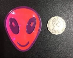 Pink Reflective Alien Sew On Patch — Inacoma