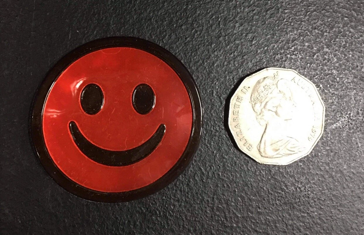 Red Reflective Smiley Sew On Patch — Inacoma 3 Red Reflective Smiley Sew On Patch — Inacoma