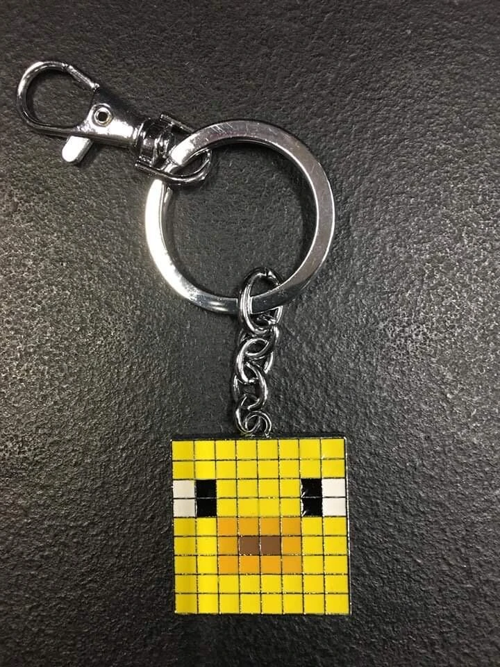 Minecraft - Yellow Sheep Metal Keyring — Inacoma 4 Minecraft - Yellow Sheep Metal Keyring — Inacoma - Image 2