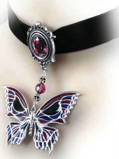 Alchemy Death's-Head Butterfly Choker Pendant — Inacoma