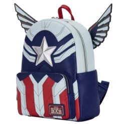 Loungefly - The Falcon And The Winter Soldier - Captain America Mini Backpack — Inacoma -Inacoma loumvbk0178 the falcon and the winter soldier falcon captain america cosplay 12 inch faux leather mini backpack popcultcha 02