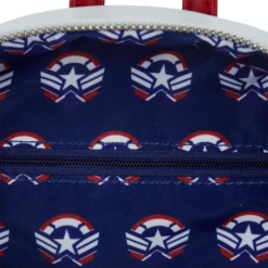 Loungefly - The Falcon And The Winter Soldier - Captain America Mini Backpack — Inacoma -Inacoma loumvbk0178 the falcon and the winter soldier falcon captain america cosplay 12 inch faux leather mini backpack popcultcha 04